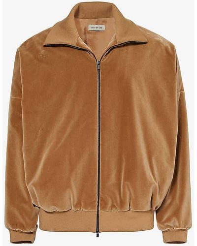 Fear Of God Funnel-neck Relaxed-fit Cotton-blend Jacket - Brown