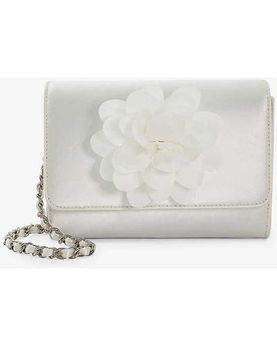 Dune Bridal Blossoming Satin Shoulder Strap - White