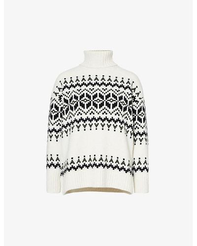 Barbour Patrisse Patterned Wool-blend Sweater - White