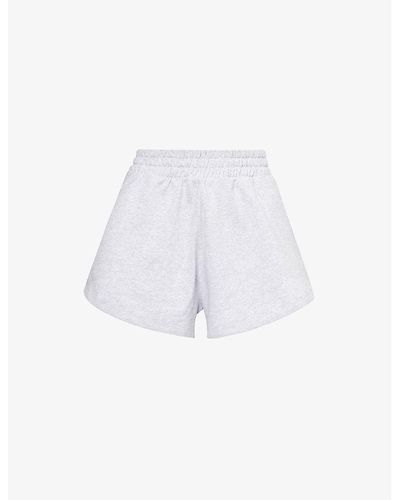 Lounge Underwear Varsity Brand-embroidered Cotton-jersey Shorts - White