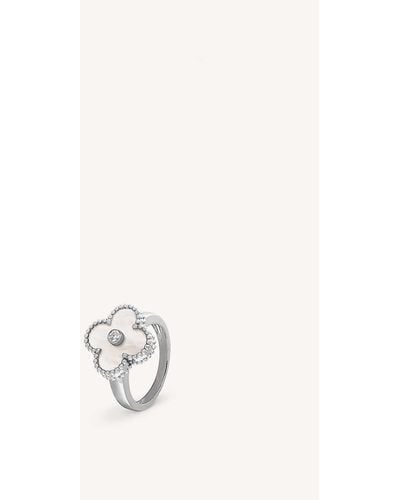 Van Cleef & Arpels Vintage Alhambra White-gold And 0.06ct Diamond Ring
