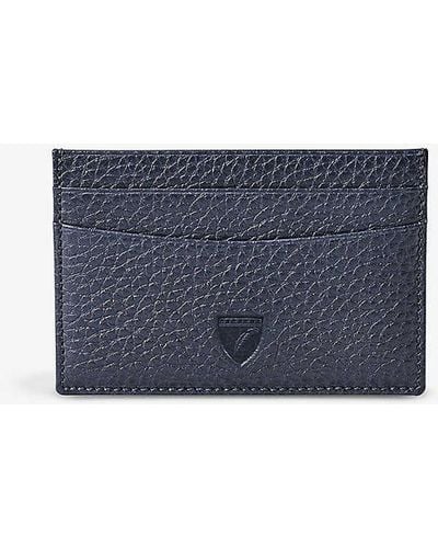 Aspinal of London Logo-embellished Leather Card Holder - Blue