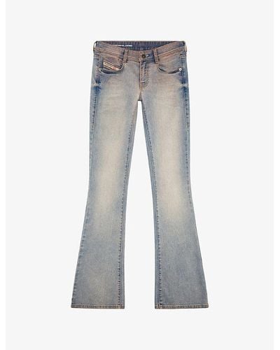DIESEL 1969 D-ebbey Flared-leg Low-rise Denim Jeans - Gray