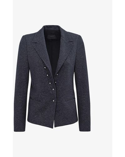 IKKS Double-breasted Stretch-woven Jacket - Blue