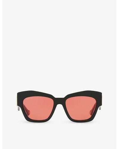 Gucci Gc002123 gg1422s Cat-eye-frame Acetate Sunglasses - Pink