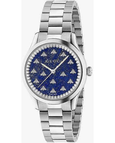 Gucci Ya1265043 G-timeless Stainless-steel Quartz Watch - Blue