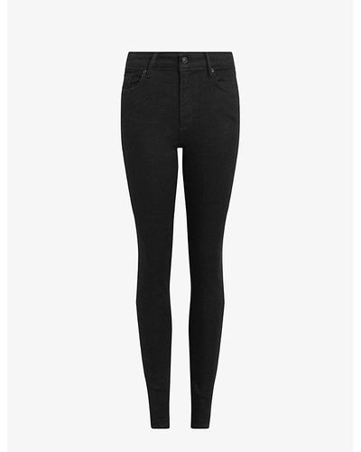 AllSaints Miller High-rise Skinny-fit Stretch-denim Jeans - Black