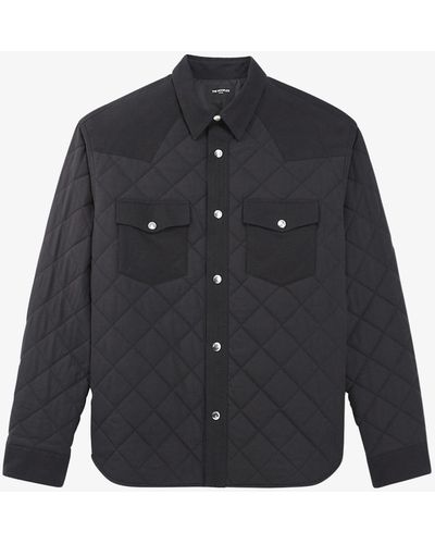 The Kooples Quilted Cotton Jacket - Blue
