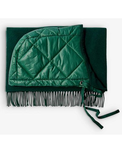 Maje Pocket-embellished Hooded Wool Poncho - Green