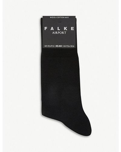 FALKE Airport Wool-blend Socks - Black