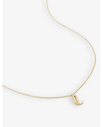 Monica Vinader J Letter-charm 18ct Yellow -plated Vermeil Recycled Sterling-silver Pendant Necklace - Metallic