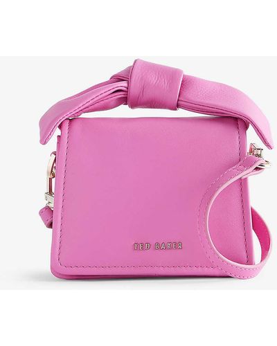 Ted Baker Nialinn Knot-detail Leather Cross-body Bag - Pink