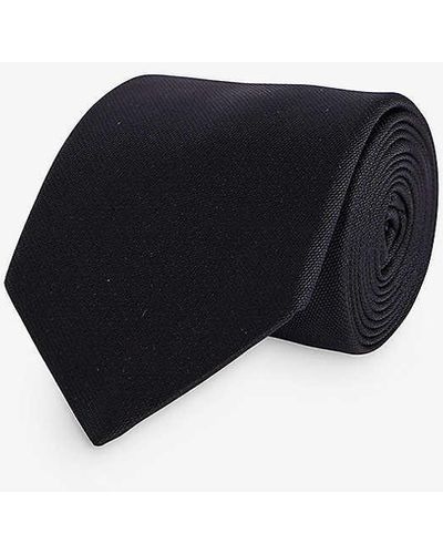 Lanvin Textured-weave Silk Tie - Black