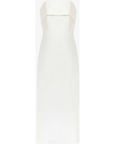 Ro&zo Boned-bodice Slim-fit Bandeau Stretch-woven Maxi Dress - White