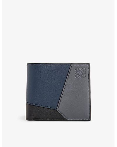 Loewe Puzzle Edge Brand-debossed Leather Wallet - Blue