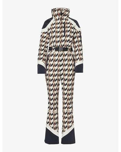 Perfect Moment Allos Houndstooth-checked Ski Suit - White