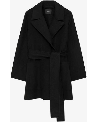 JOSEPH Clemence Wide-lapel Relaxed-fit Wool And Cashmere-blend Jacket - Black