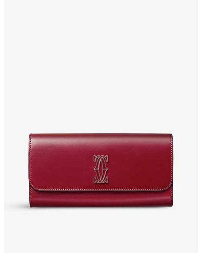 Cartier C De Leather Wallet - Red