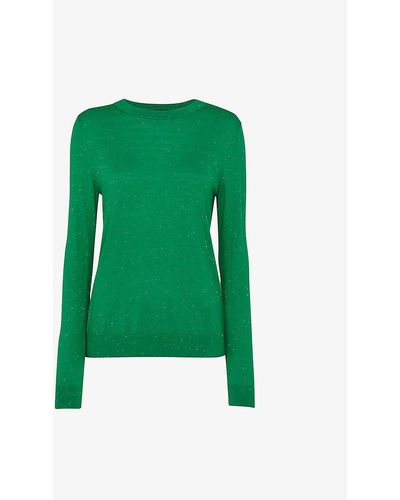 Whistles Annie Glitter-embellished Knitted Jumper - Green
