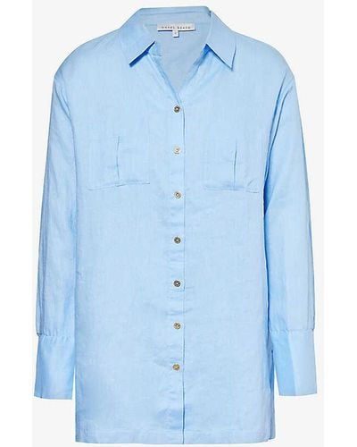 Heidi Klein Hydra Patch-pocket Relaxed-fit Linen Shirt - Blue