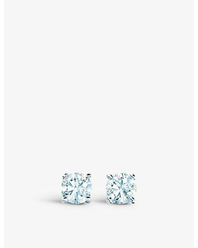 Tiffany & Co. Tiffany Solitaire Diamond Earrings In Platinum - White