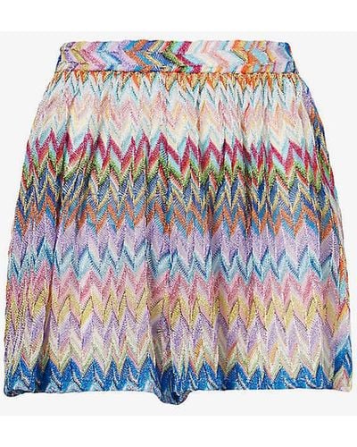 Missoni Abstract-pattern Elasticated-waist Knitted Shorts - White