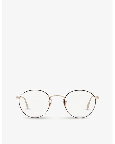 Oliver Peoples Ov1186 Coleridge Metal And Acetate Round-frame Glasses - Natural