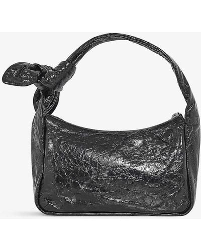 IRO Noue Knot-embellished Patent-leather Hand Bag - Black