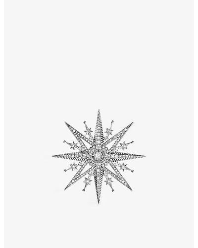 Thomas Sabo Star Sterling Silver And Zirconia Brooch - White