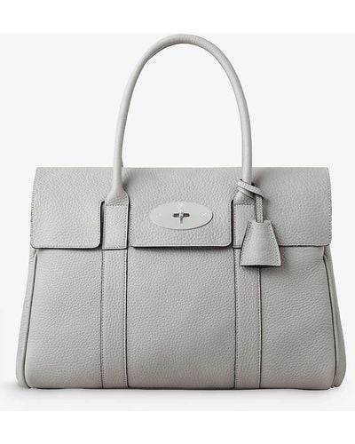 Mulberry Bayswater Leather Tote Bag - Grey
