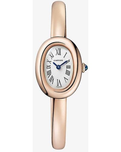 Cartier Crwgba0036 Baignoire De 18ct Rose-gold Mini Size 17 Quartz Watch - White