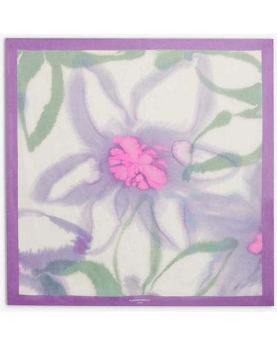 Claudie Pierlot Floral-print Square Silk Scarf - Pink