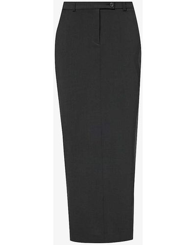 Reformation Vintage Theory Park Maxi Pencil Skirt - Black