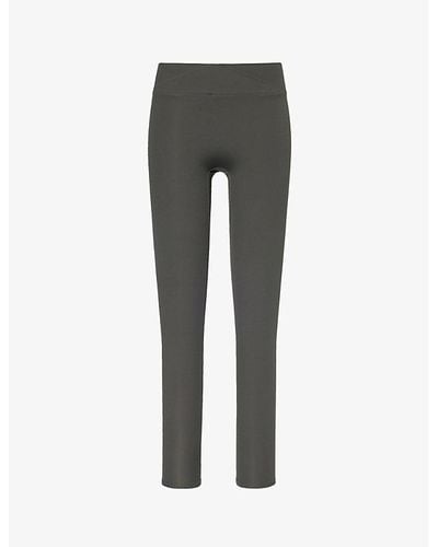 Lounge Underwear Slim-fit Branded-print Stretch-woven legging - Gray