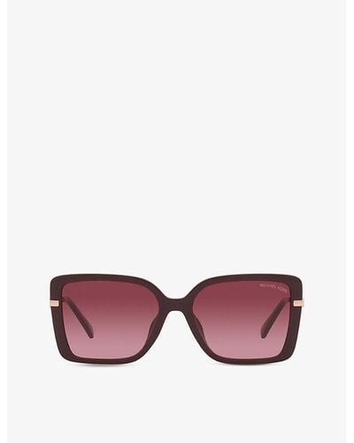 Michael Kors Mk2174u Castellina Rectangular-frame Acetate Sunglasses - Purple