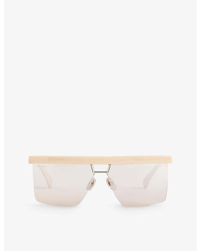 Max Mara M9 Square-frame Acetate Sunglasses - White