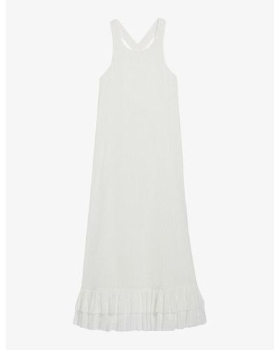 Claudie Pierlot Rowe Scoop-neck Cotton Midi Dress - White
