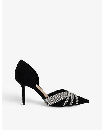 Dune Cincinatti Diamante-embellished Heeled Court Shoes - Black