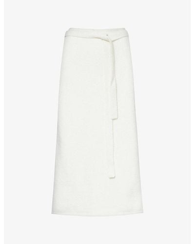 Proenza Schouler Zadie Wrap-around Wool-blend Knitted Maxi Skirt - White