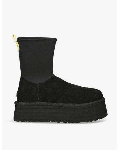 UGG Classic Dipper Suede And Rubber Boots - Black