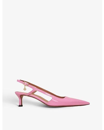Maje Fayna Patent-leather Kitten Heels - Pink