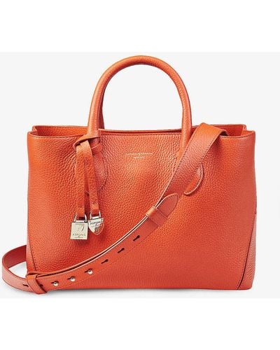 Aspinal of London London Medium Leather Tote Bag - Red