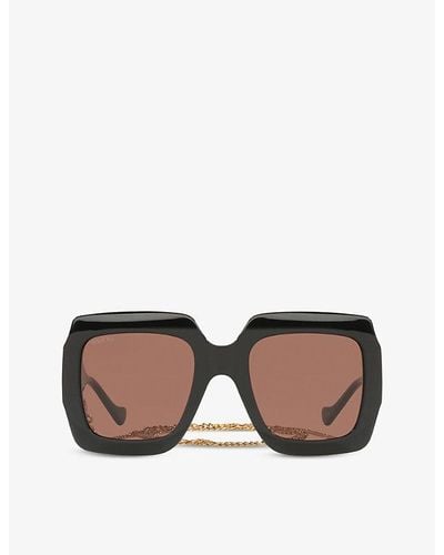 Gucci gg1022s Square-frame Acetate Sunglasses - Black