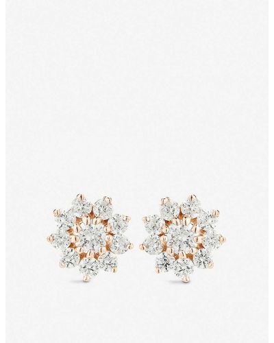 The Alkemistry Dana Rebecca Starburst 14ct Rose-gold And Diamond Stud Earrings - White