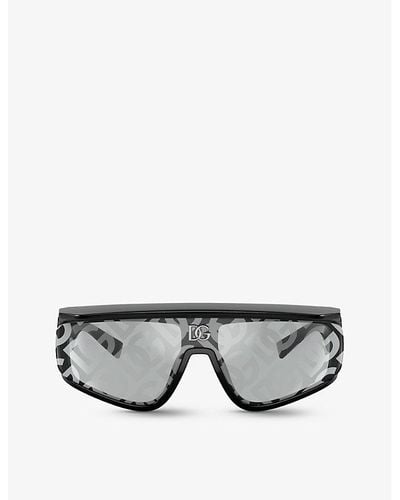 Dolce & Gabbana Dg6177 Rectangle-frame Nylon Sunglasses - Gray