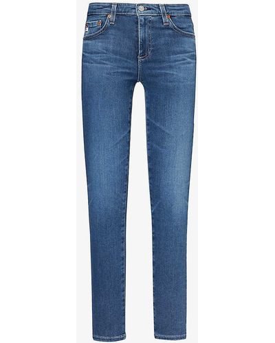 AG Jeans legging Skinny-leg Mid-rise Stretch Denim-blend Jeans - Blue