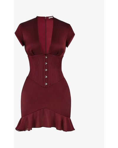 House Of Cb Tian Corset Dress - Red
