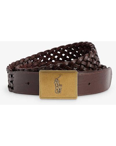 Polo Ralph Lauren Logo-plaque Leather Belt - Brown