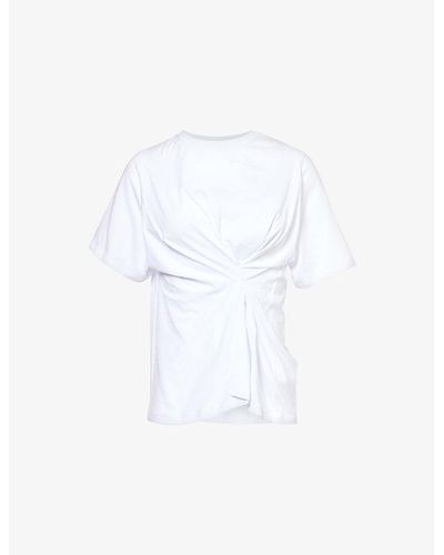 Victoria Beckham Twist Cotton-jersey T-shirt - White