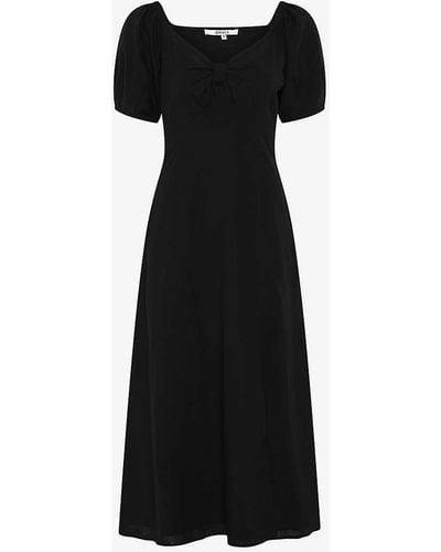 OMNES London Bow-embellished Cotton-blend Dress - Black